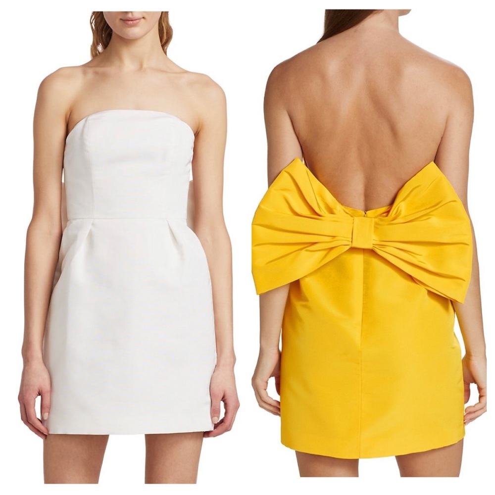 Alexia Maria Silk Faille Bow Back Mini Dress